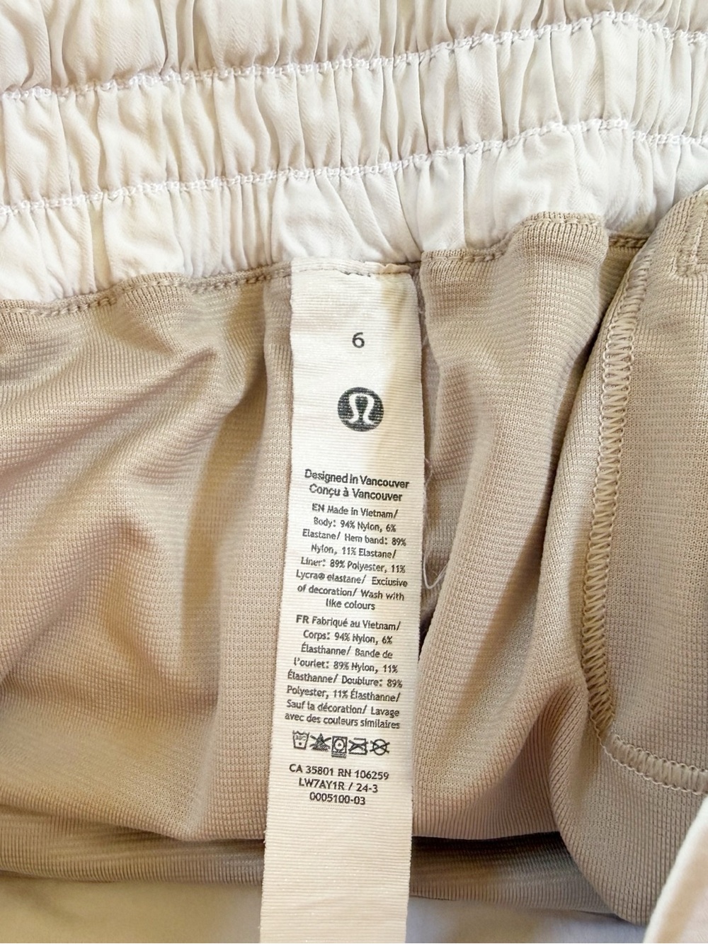 Lululemon Hotty Hot Shorts High Rise Athletic Athleisure Sporty Bone 6 - Picture 6 of 8
